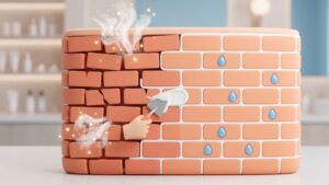 Hautbarriere reparieren: stilisierte Darstellung der Haut als Mauer, um ihre Funktion zu erklären